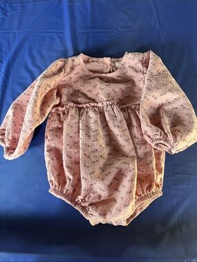 Baby Girls Long-Sleeve Pink Floral Romper